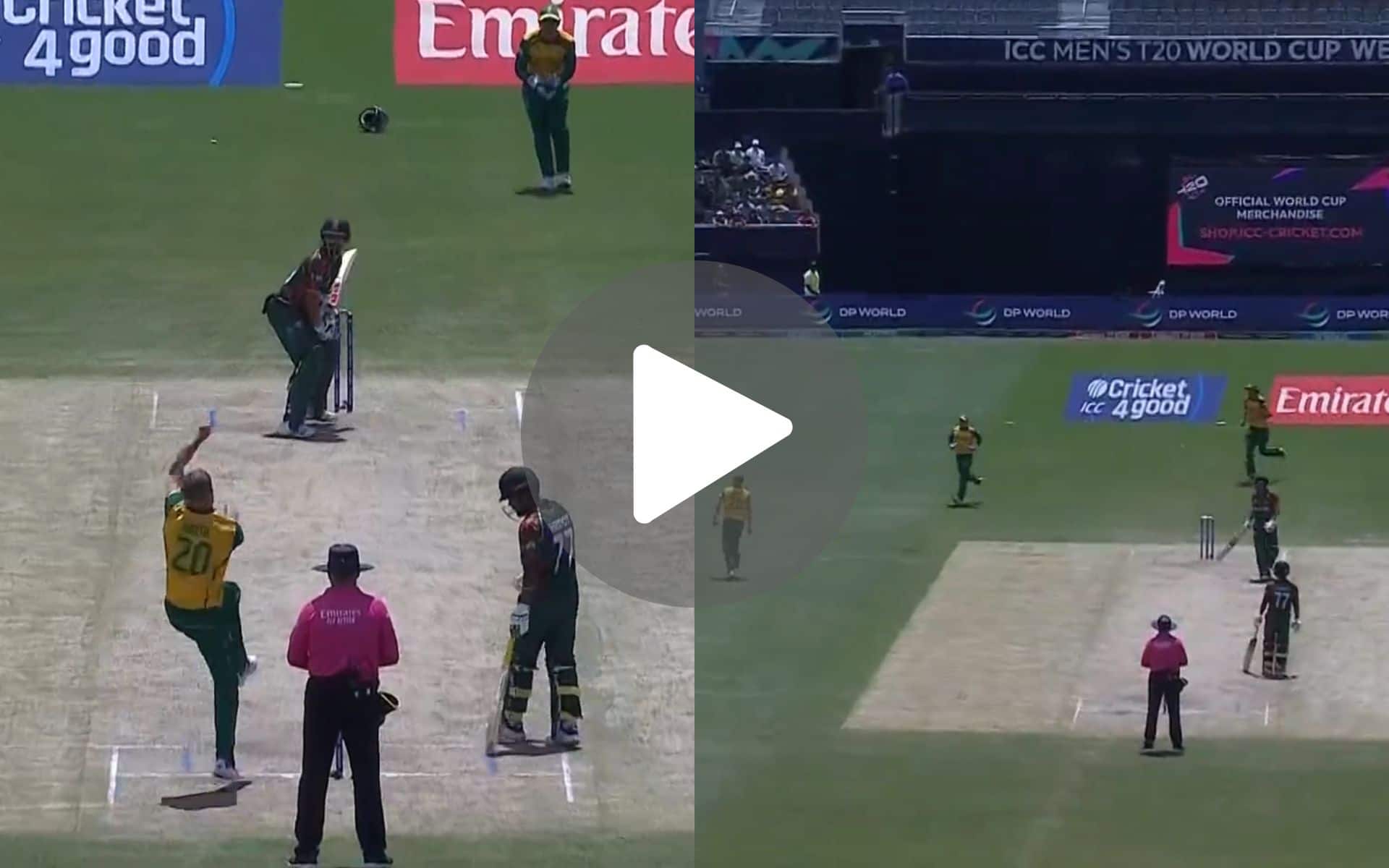 [Watch] Najmul Hossain Shanto Finds Anrich Nortje's Nasty Bouncer 'Too Hot To Handle'